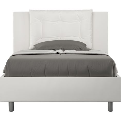 Letto 1 Piazza e Mezzo 120x190 cm con Rete e Contenitore Annalisa Bianco (1/5)