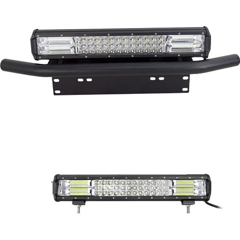 Barre lumineuse LED, boîtier en aluminium durable, design étanche, 18in 252W sans fil (1/2)