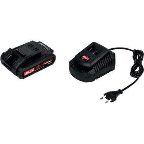 Batterie lithium 18V 2.0Ah – Capacité 2.0Ah – Chargeur inclus – Pour perceuses sans fil et plateformes MULTIONE – Valex