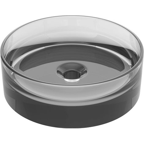 Lavabo da appoggio rotondo traslucido 40 cm in Resina Grigio - SPAVO
