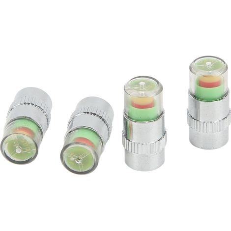 4 bouchons de valve de contrôle de pression des pneus 2,4 bar, indicateur de pression universel en métal pour voitures, motos et vélos (1/5)