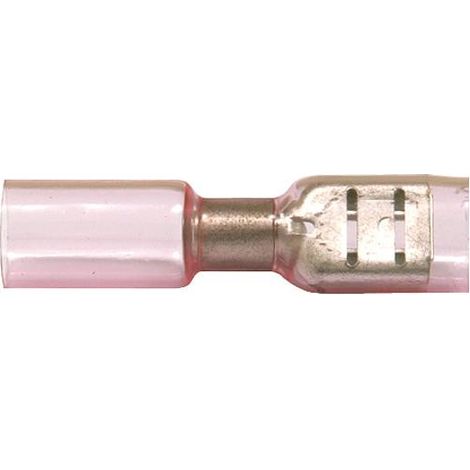 Cosse fiche plate 6,3 mm avec gaine isolante thermoretractable, 1,25 - 2,5mm² couleur bleu, emballage : 10 pcs