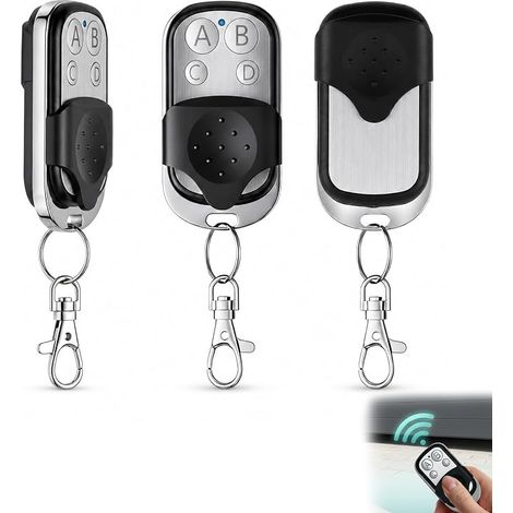 Telecomando universale per cancello in 3 pezzi, telecomando wireless a 4 pulsanti per porta da garage a 433,92 MHz con telecomando e telecomando per porte da garage elettriche con copertura scorrevole (1/5)