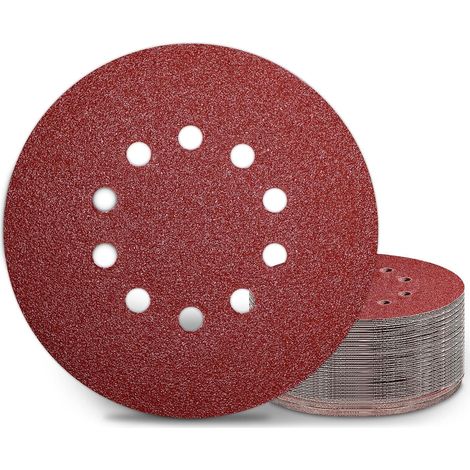 Disques abrasifs 230 mm 10 trous – Lot de 30 – Grain 40 – Pour ponceuse plafond, cloison sèche (1/5)