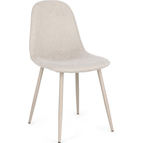 Set 6 Sedie da Pranzo in Fibra Sintetica, Tortora/Beige (1/5)