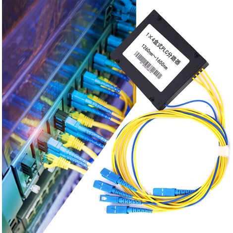 Répartiteur fibre optique PLC monomode à faible perte d'insertion 1x4, interface SC/UPC pour câblage domestique (1/5)