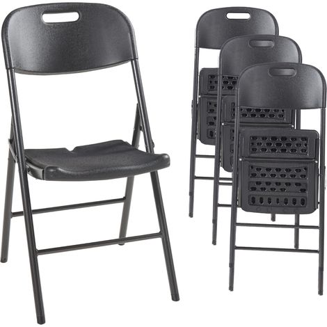 Set de 4 sillas plegables Ljusnarsberg - Negro [en.casa]