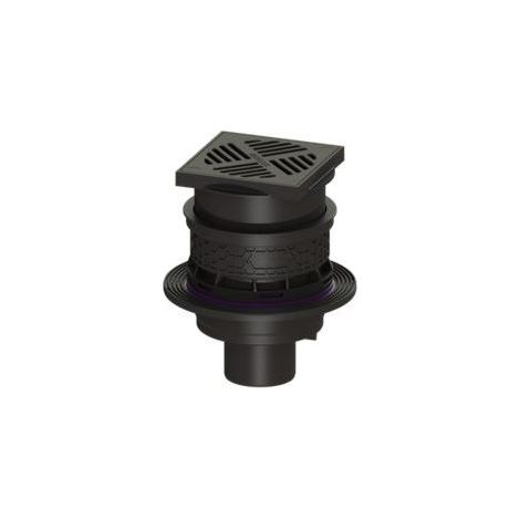 Kessel drain de sous-sol Universale Plus 27631 plastique, avec douille, design vertical, couvercle noir