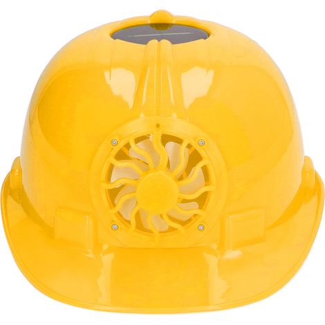Casque de chantier avec ventilateur solaire intégré, casque de sécurité ventilé en plastique, casque rigide respirant avec doublure amovible pour travaux extérieurs d'été sur les chantiers de construc (1/5)