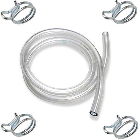 Kit essence universel 8mm : durite 8mm + 4x collier 7x10 tondeuse tracteur motoculteur