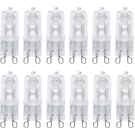 12 Pack Ampoule Halogène G9 25W, Eco-Lampe Halogène Capsule Ampoule 360 LM 2700K Blanc Chaud Dimmable (1/4)