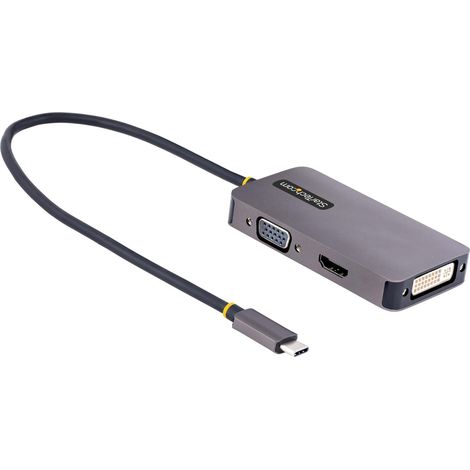 StarTech.com Adaptateur USB C vers HDMI VGA - Dock USB C Multiport Digital/AV - Adaptateur USB Type C Jusqu'à 4K60Hz - Station d'Accueil USB C, Compatible Thunderbolt 3/4 - Adaptateur de Voyage
