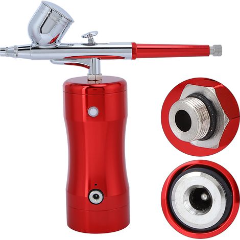 Kit aérographe mini 7CC avec pompe G12 0,3 mm et outil de nettoyage (rouge) (1/5)