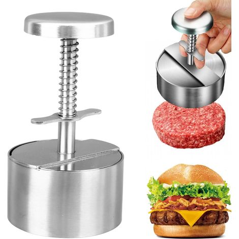 Fleischpresse aus Edelstahl 304, Hamburgerpresse, Frikadellenform, Küchenutensil, 8 cm (1/5)