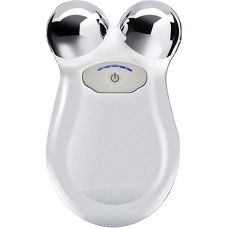 Massaggiatore facciale a microcorrente, 3 modalità, massaggiatore facciale elettrico anti-età, dispositivo di bellezza portatile per uso domestico, bianco. (1/4)