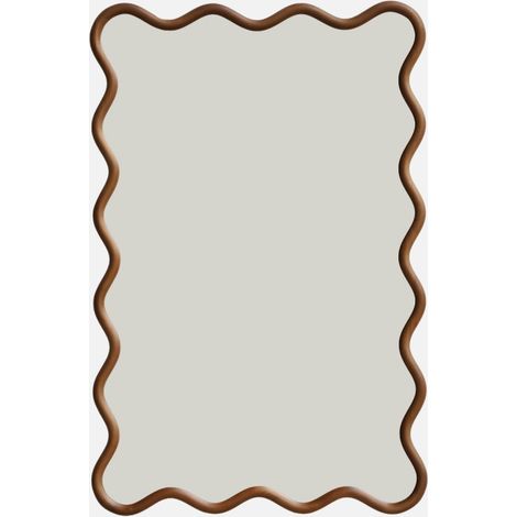 Miroir organique bois d'hévéa 92.5cm noyer - Ruby