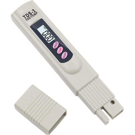 Mètre TDS-3 de l‘Eau potable LCD Numérique Portable Testeur Mètre de Qualité de l'Eau Stylo de Température et PPM Testeur de Pureté de l'Eau 0-9990 PPM Eau Potable Culture Hydroponique (Ne teste pas P (1/5)