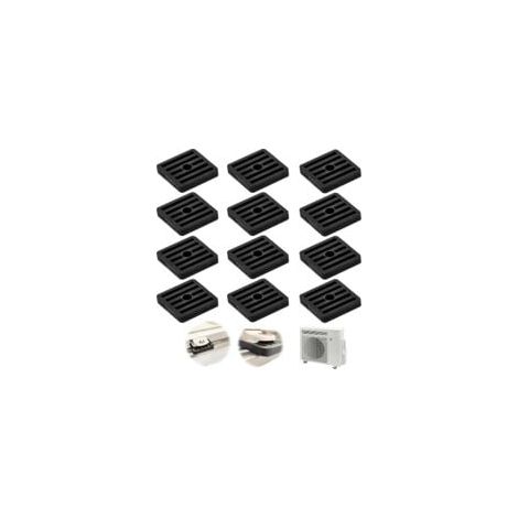 Lot de 12 Amortisseurs de Vibrations en Caoutchouc de Climatiseurs, Coussin De Choc Pour Climatisation Pieds Anti-vibrations Support pour Condenseur de Climatiseur Split Extérieur, Noir