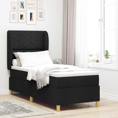 Boxspringbett mit Matratze Schwarz 200 x 80 cm Stoff (1/5)