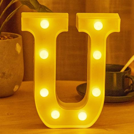 Lettre Lumineuse LED - Alphabets Décoratifs Pour Fête Maison Mariage Noël Anniversaire - Fonctionne Sur Piles - 1 Pièce (1/5)
