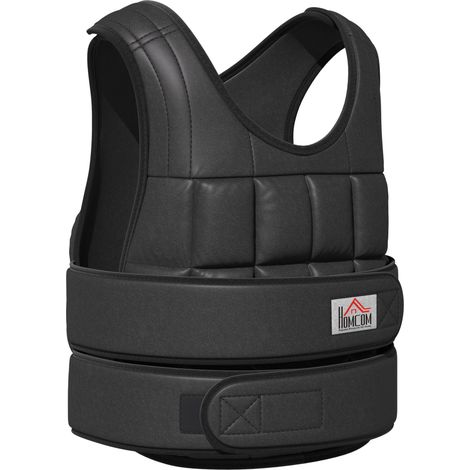 Verstellbare Gewichtsweste 30 kg aus schwarzem Oxford-Gewebe 60 x 50 cm (1/4)