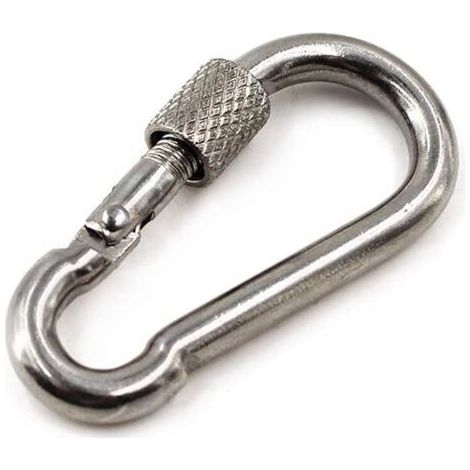 Lot de 10 mousquetons M4 en acier inoxydable 304 avec fermoir à vis pour la maison, le camping, la randonnée, la pêche, les voyages, le sac à dos (1/4)