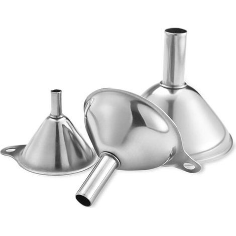 3 Pièces Mini Entonnoirs en Acier Inoxydable, Ensemble pour Liquides et Poudres en Cuisine (1/4)