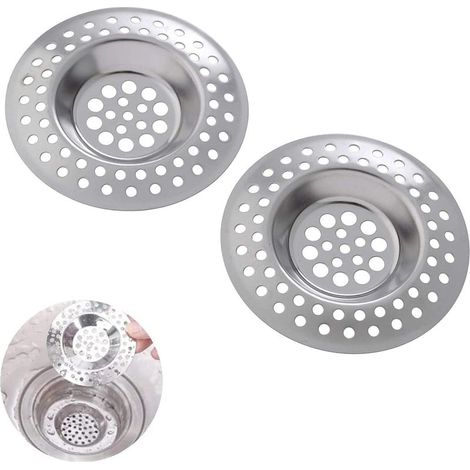 Lot de 2 crépines d'évier Catelves - Acier inoxydable - Crépine de douche - Crépine d'évier - Crépine de lavabo - Crépine de baignoire - 2 pièces (1/5)