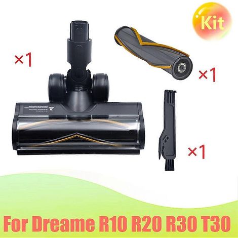 Brosse électrique pour aspirateur + brosse rotative pour Dreame R10 R20 R30 T30 - Tête de brosse rotative douce avec voyants LED anti-poussière (1/5)