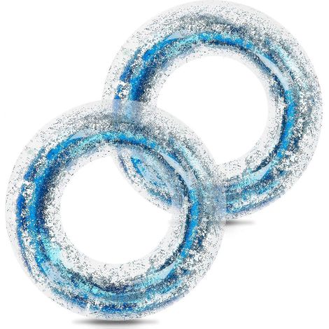 Bouée gonflable pour adultes, bouée à paillettes transparente, bouée à paillettes arc-en-ciel (1/5)