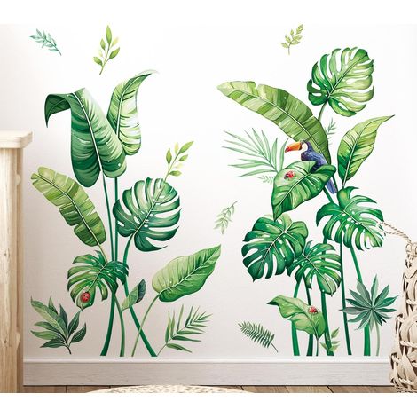 Autocollant Mural Feuilles Palmier Stickers Muraux Verte Plante (1/5)