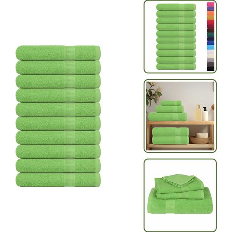 vidaXL Handtücher 10 Stk. Apfelgrün 100x200 cm 360 g/m² 100% Baumwolle (1/5)