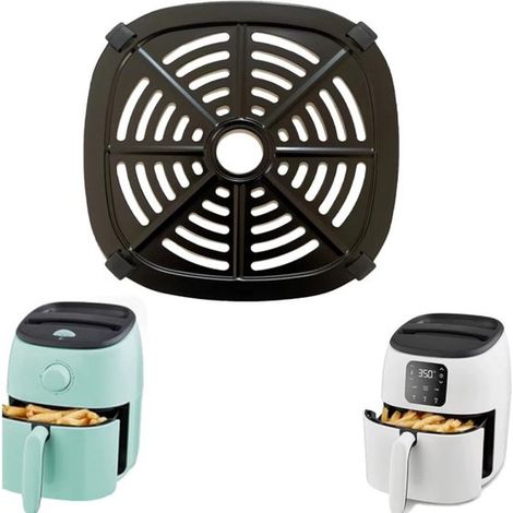 Grille de cuisson pour friteuse à air 17 x 17 cm - tapis de cuisson réversible antiadhésif, noir (1/5)