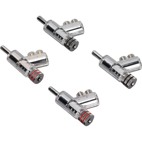 Connecteurs banane plaqués rhodium BA1403R pour enceintes, amplis et home cinéma, lot de 4