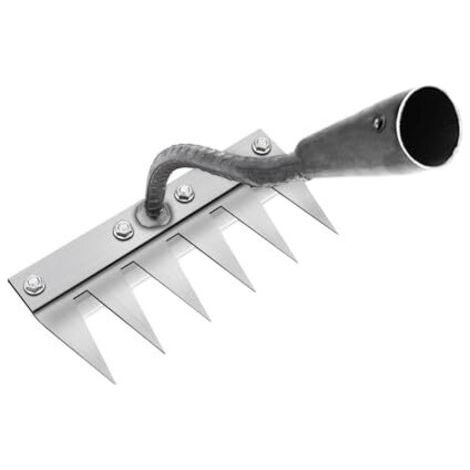 Râteau de Désherbage Multifonction en Métal, Râteau De Jardin 6 Dents, Râteau De Jardin Portable pour Désherber, Outillage De Jardin pour Désherber/Ameublir/Semence (sans Manche) 6 De