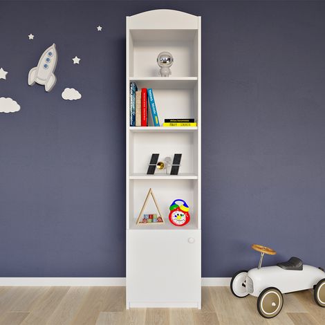 Bücherregal mit 1 Tür, Weiß, 187cm (1/5)