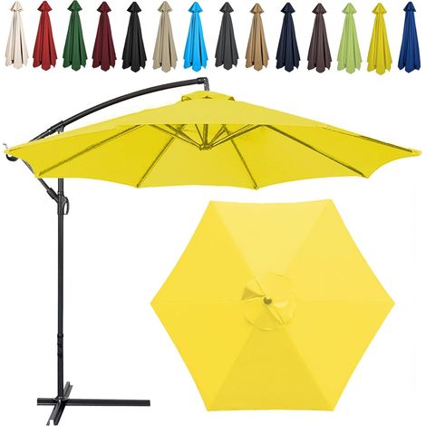 Auvent De Remplacement pour Parasol , Toile De Parasol Déporté Remplacement Pour Cour, Jardin, Plage, Protection UV,8ribs-350cm,Bleu Royal