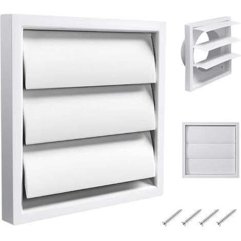 Lot de 1 Cache-grille d'aération pour mur, 100 mm - Avec moustiquaire pour sèche-linge, cuisine, salle de bain, garage (140 x 140 mm) (1/5)