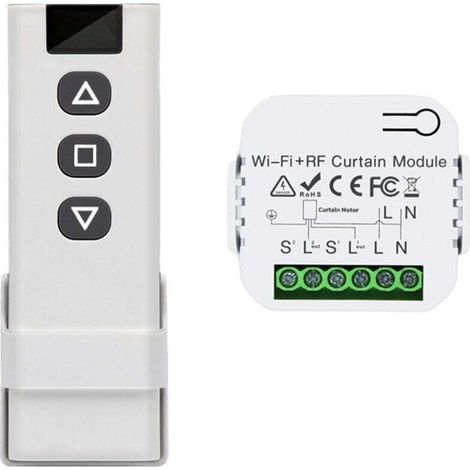 Interrupteur Module Volet Roulant Sans Fil, Commutateur de Commande à Distance de Moteur AC sans Fil pour Volets Roulants Stores Stores Auvent AC 220V 230V Émetteur Radio RF Contrôle de Portée 100M