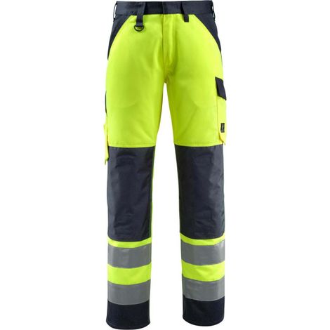 Pantaloni Mascot Safe Light con tasche per ginocchiere Giallo / Marina 50