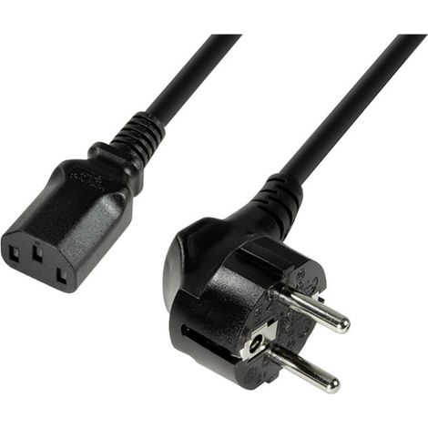 LogiLink Strom Anschlusskabel [1x Schutzkontakt-Winkelstecker - 1x Kaltgeräte-Stecker C13] 3.00 m Sc (1/3)