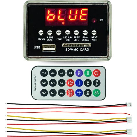 MP3 decoding card, lossless WMA audio decoder Bluetooth 12V, USB module.