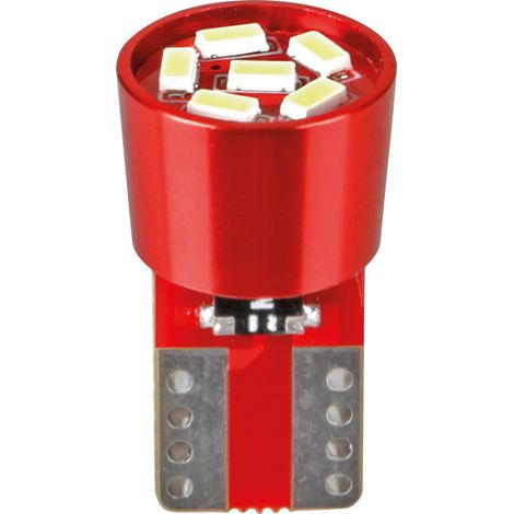 12V Led series - 6 Led SMD - (T10) - W2,1x9,5d - 2 pz - Scatola - Bianco - Doppia polarità - Resistenza incorporata (1/5)