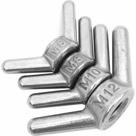 Écrou angle inox M12 - Lot 4 - 304 vis papillon - Écrou à oreilles Aucuneary (1/5)