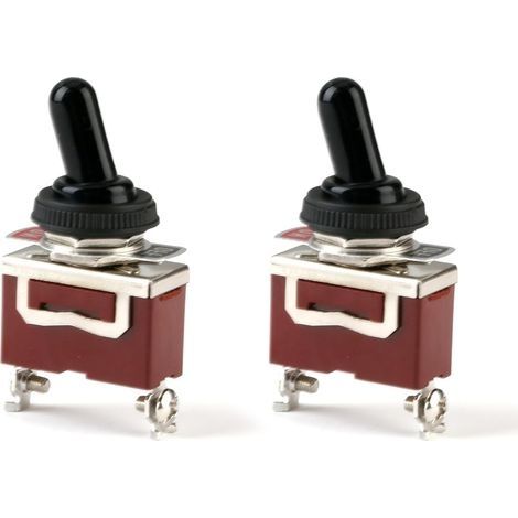 2 Pièces Interrupteur à Levier Marin Étanche, Interrupteur 12v Precable, Interrupteur Miniature, 12V DC 30A 2 Broches ON/OFF SPST avec Capuchon Étanche pour Voiture, Camion, Bateau (1/5)
