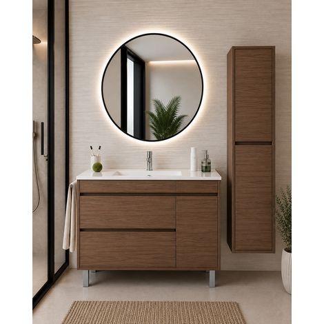 Mueble de baño con lavabo ORIGENBATH CAPRERA sin espejo 50x40 cm fresno tea con columna (1/5)
