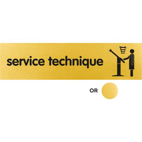 Plaque de porte Service technique - Classique or 170x45mm - 4491097