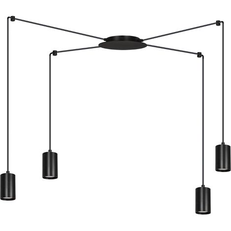Lampadario Emibig Traker nero 4xGU10 regolabile 300cm (1/5)