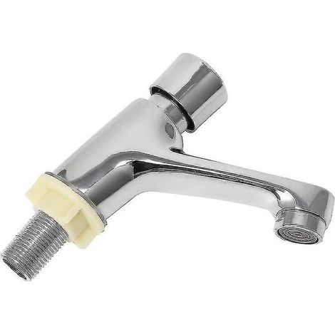 Robinet de salle de bain à fermeture automatique et économie d'eau avec bouton de temporisation d'eau froide, code P20241126610 (1/4)
