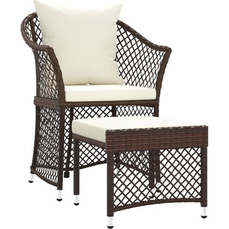 Maison Exclusive - Set Divani da Giardino 2 pz con Cuscini in Polyrattan Marrone
